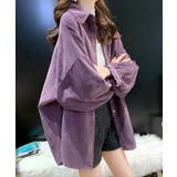 パープル | コーデュロイシャツ レディース長袖シャツ | SUNSHINE CLOSET