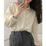 ベージュ | 薄手シャツブラウス長袖レディース襟シャツ | Miniministore