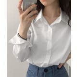 ホワイト | 薄手シャツブラウス長袖レディース襟シャツ | Miniministore