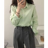 ミント | 薄手シャツブラウス長袖レディース襟シャツ | Miniministore