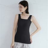 ブラック | ブラ紐隠しインナー リブタンクトップ無地 | Miniministore