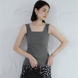 ダークグレー | ブラ紐隠しインナー リブタンクトップ無地 | Miniministore