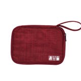ワインレッド | 大容量 ガジェットポーチ 薄型 整理整頓 | Miniministore