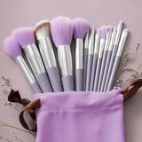 ラベンダー | メイクブラシ13本セット 収納ポーチ付き | ANGELCLOSET
