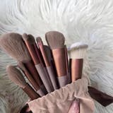 くすみピンク | メイクブラシ13本セット 収納ポーチ付き | ANGELCLOSET