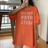 オレンジ | ロング ロゴtシャツ レディース 半袖 | ANGELCLOSET