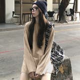 ベージュ | ゆったり 着やせ 長袖プルオーバー 無地 | Miniministore