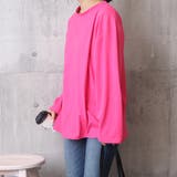 ホットピンク | ゆったり 着やせ 長袖プルオーバー 無地 | Miniministore
