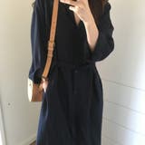ネイビー | シャツワンピース レディース 長袖 カーデ | Miniministore