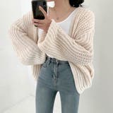 アイボリー | ニットカーディガン レディース ボレロ風 | Miniministore