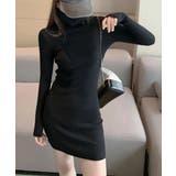 ブラック | ニットワンピース ミニ タイトワンピース | Miniministore
