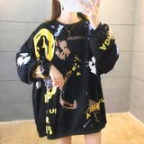 ブラック | ロゴプリント トレーナー 長袖スウェット | Miniministore