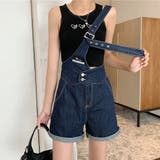 インディゴ | デニムサロペット ショートオーバーオール | Miniministore