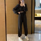 ブラック | スウェット 3点セット レディース韓国 | Miniministore