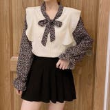 アイボリー | ドッキングブラウス ニットトップス春秋冬 | Miniministore