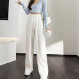 ホワイト | イージー ワイドパンツ レディース 脚長 | Miniministore