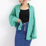 ブルーグリーン | シアーシャツ 薄手シースルー羽織り 韓国 | Miniministore