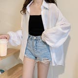 ホワイト | シアーシャツ 薄手シースルー羽織り 韓国 | Miniministore