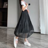 ブラック | フレアスカート キャザー ロングスカート | Miniministore