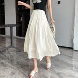 アイボリー | フレアスカート キャザー ロングスカート | Miniministore