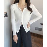 ホワイト | リブニットトップスレディースジップアップ | Miniministore