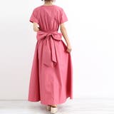プラムピンク | マキシワンピース フレンチ袖ロングワンピ | Miniministore