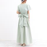 ミントグリーン | マキシワンピース フレンチ袖ロングワンピ | Miniministore