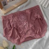 くすみレッド | スダンダードショーツ レース 綿クロッチ | Miniministore