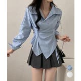 長袖ラップブラウス カシュクール春服秋服 | Miniministore | 詳細画像1 