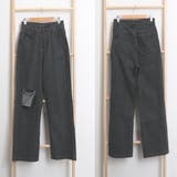 クラッシュ デニムパンツ 韓国 股上深め | Miniministore | 詳細画像2