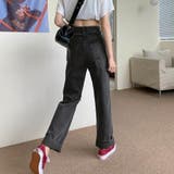 クラッシュ デニムパンツ 韓国 股上深め | Miniministore | 詳細画像6