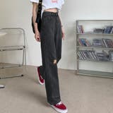 クラッシュ デニムパンツ 韓国 股上深め | Miniministore | 詳細画像9