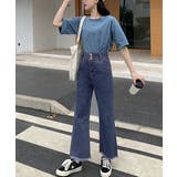 裾フリンジ9分丈デニムパンツハイウエスト | Miniministore | 詳細画像4 