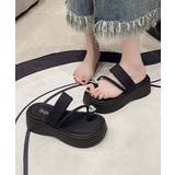 厚底サンダル ハートビジュー付きミュール | Miniministore | 詳細画像2