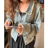 フリンジデニムジャケット デニムブルゾン | Miniministore | 詳細画像16