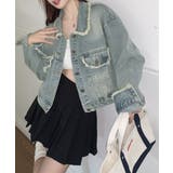 フリンジデニムジャケット デニムブルゾン | Miniministore | 詳細画像2