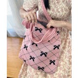 ニットトートバッグ リボン柄ニット編み鞄 | Miniministore | 詳細画像20