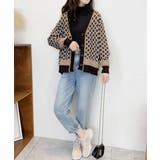 ジャガード編みニットカーディガンVネック | Miniministore | 詳細画像2 