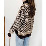 ジャガード編みニットカーディガンVネック | Miniministore | 詳細画像3 