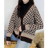 ジャガード編みニットカーディガンVネック | Miniministore | 詳細画像4 