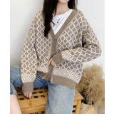 ジャガード編みニットカーディガンVネック | Miniministore | 詳細画像9 