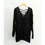 透かし編み ニットトップス レースアップ | Miniministore | 詳細画像18 