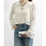 透かし編み ニットトップス ベルスリーブ | Miniministore | 詳細画像12