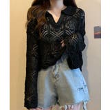 透かし編み ニットトップス ベルスリーブ | Miniministore | 詳細画像4