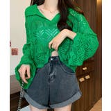 透かし編み ニットトップス ベルスリーブ | Miniministore | 詳細画像7