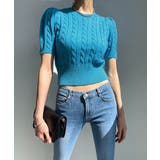 ケーブル編みニットトップス パフスリーブ | Miniministore | 詳細画像3 