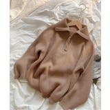 ハーフジップニットセータースタンドカラー | Miniministore | 詳細画像13 