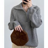 ハーフジップニットセータースタンドカラー | Miniministore | 詳細画像4 