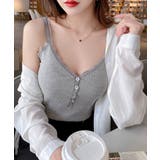 レースリブキャミソールフロントボタン夏服 | Miniministore | 詳細画像2 