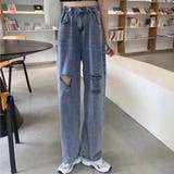 ダメージ デニムパンツ ハイウエスト美脚 | Miniministore | 詳細画像1 